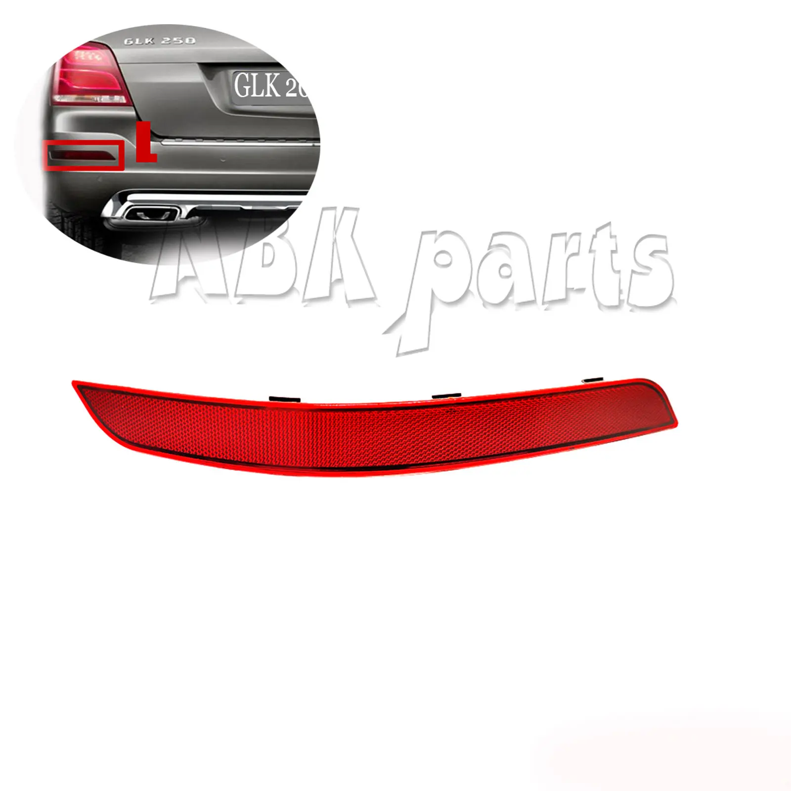 Rear Reflector Fit 13-15 Mercedes-Benz GLK W204 FL X204 Facelift GLK200 GLK220 GLK250 GLK280 GLK300 GLK350 SUV Drive Side LH RH