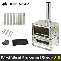 3F UL GEAR Firewood Stove 2.0 Winter Outdoor Camping Tent Wood Brazier Stainless Steel Hiking Burning Heater Burner With Chimney
