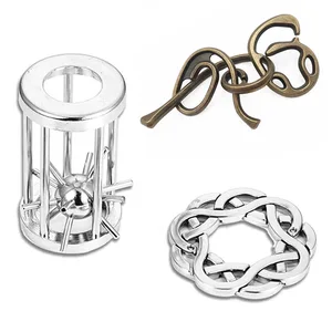 Metal Puzzle Solution Unlock Toy, Quebra-cabeça, IQ Challenge Games para crianças e adultos, conjunto 3pcs 10 principais vendas trocador anatomico bebe - №6