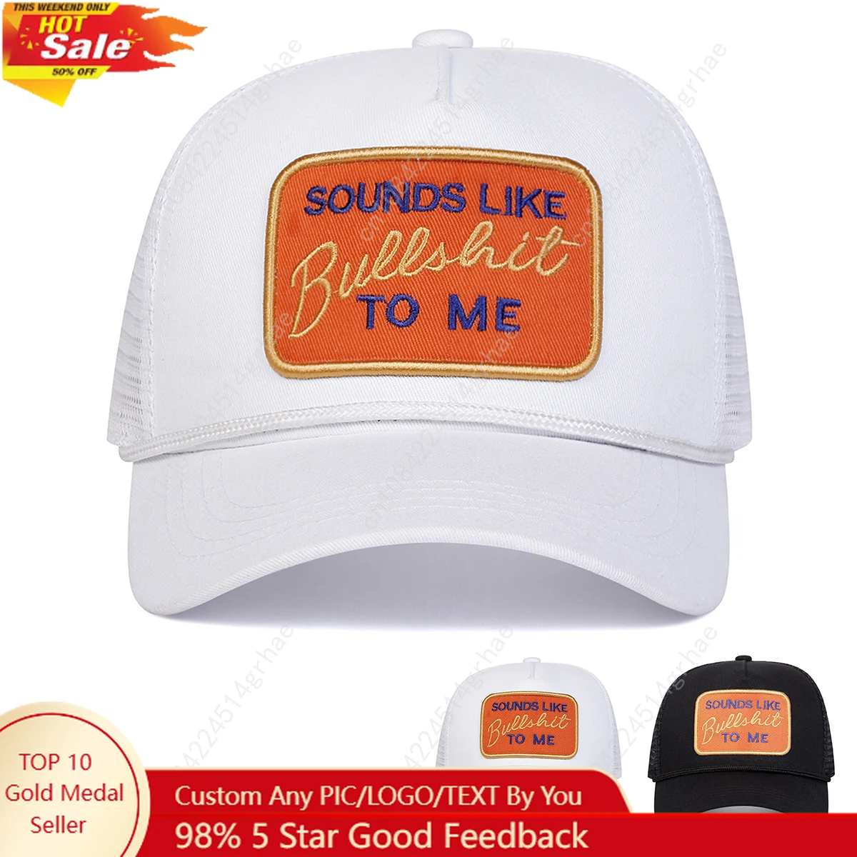 

Unisex BULLSHIT Letter Embroidery Baseball Net Caps Spring and Summer Outdoor Adjustable Casual Hats Hip Hop Hat Sunscreen Hat