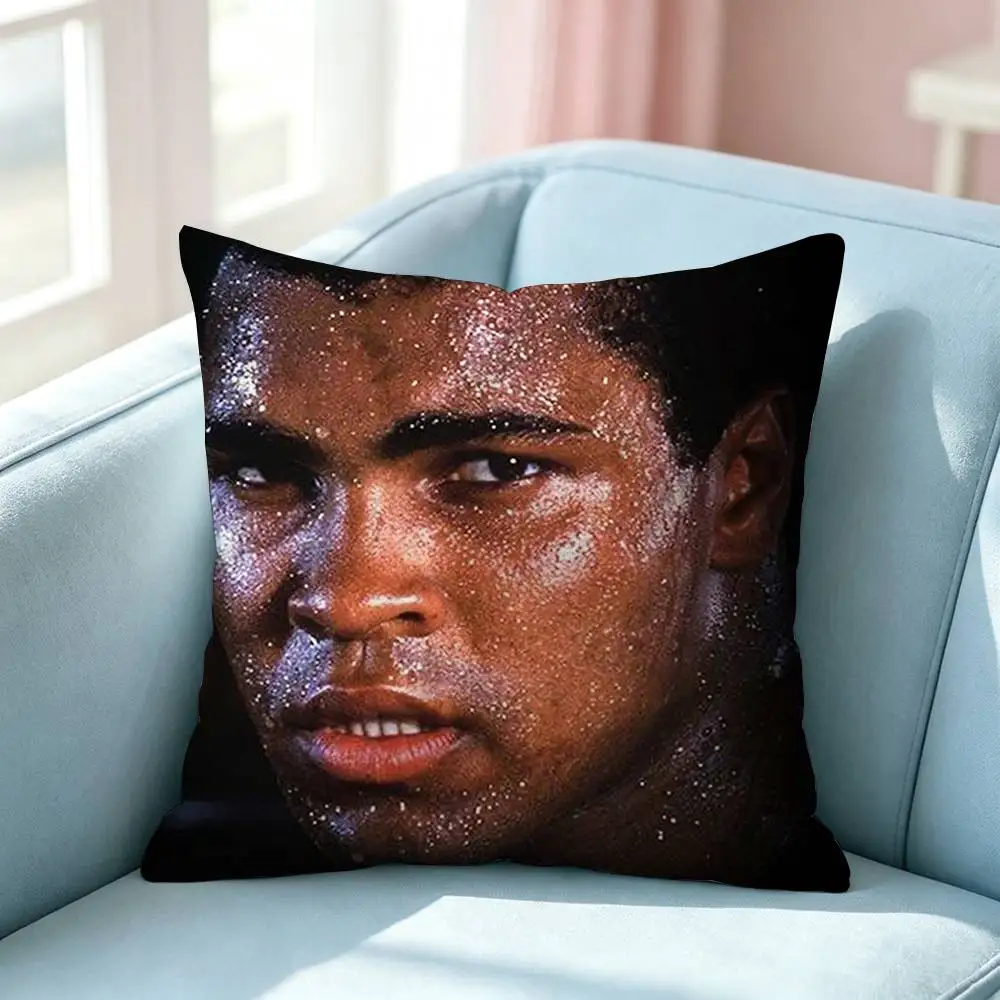 Boxing Legend Muhammad Ali Square Double-Sided printed Pillow Case Bedroom Bedside Pillow Sofa Cushion Cover