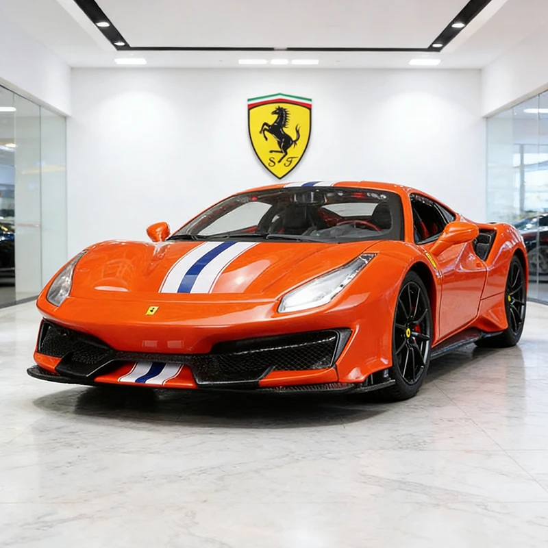 

Bburago 1:24 Ferrari 488 Pista Supercar, литая модель автомобиля из сплава, игрушечная машинка, миниатюрная масштабная модель для детей