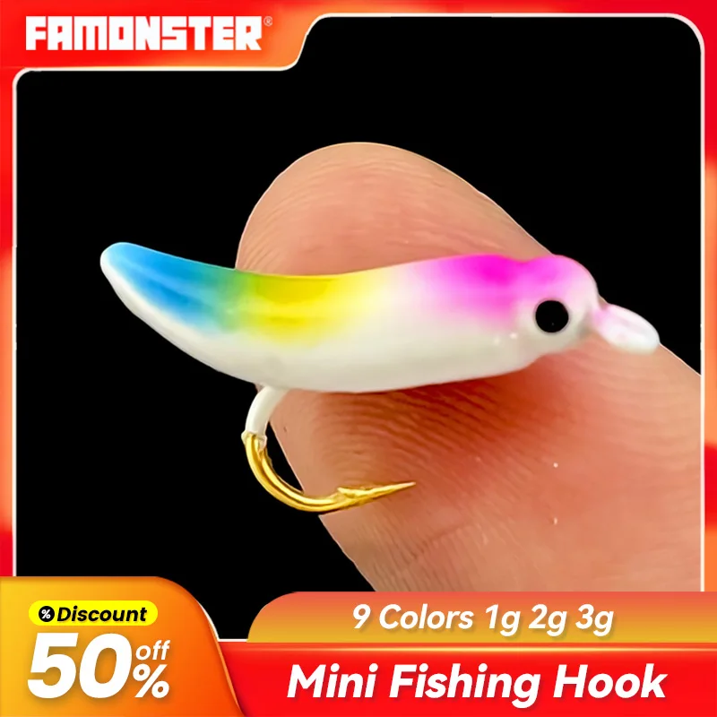 

Famonster 1g 2g 3g Lure Swimbait Carp Bass Pike Baits Metal Slow Jig Hard Fast JIG Sinking Trolling Lead Mini Fishing Hook