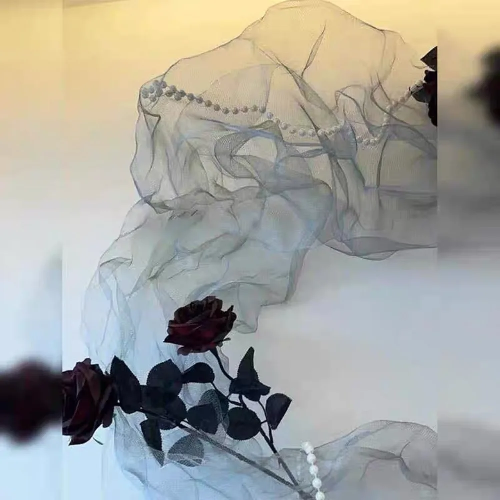 Cloud Fog Mesh Bright Organza Fabric DIY Decoration Art Background Hard Mesh Cloth Mesh Texture Pleated Shape