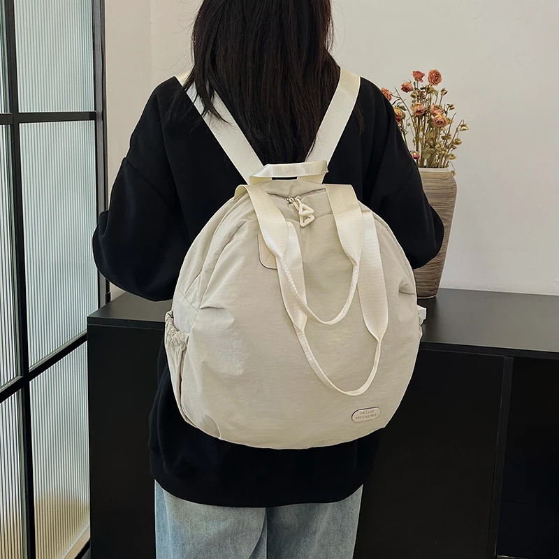 Lightweight Solid Color Backpacks 2024 New Fashion Large Capacity Zipper Nylon School Bags Hot Sale High Quality Bags