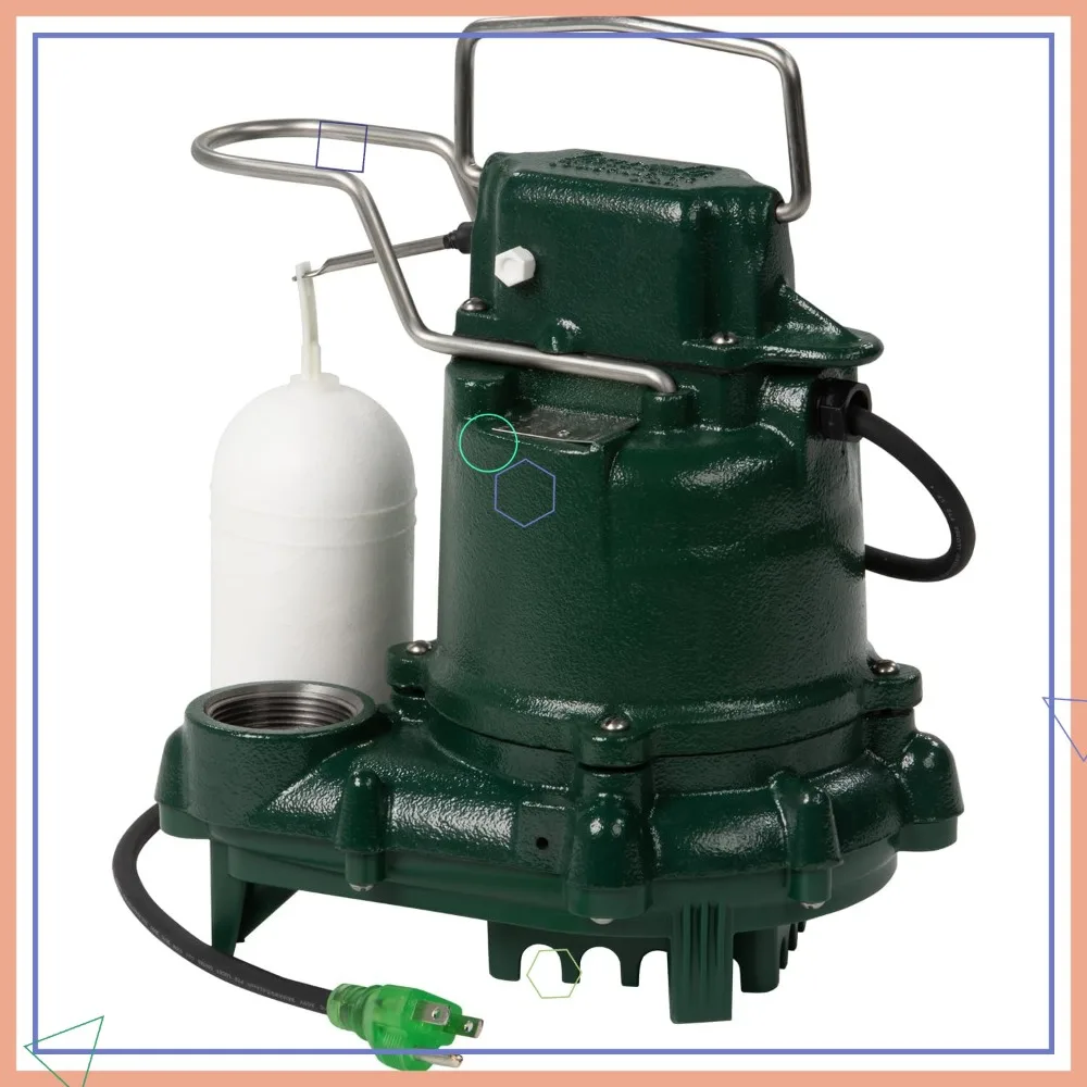 Bomba Sumergible de 1/3 HP con Interruptor de Flotador Automático, Impulsor de Vórtice Antiobstrucción