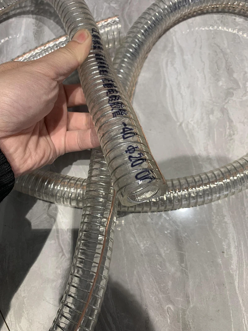 PVC Transparent Steel Wire Reinforced Hose Electrostatic Prevention Pipe Tube Reinforced Water Supply Oil  Plastic Steel Hose