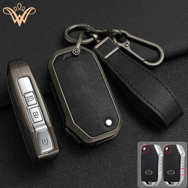 

Zinc Alloy + Leather Car Key Case Cover For KIA Ceed 2023 CD Forte 2018 2019 2021 Cerato 2019 K3 Gt Seltos Sportage 2020 Sorento