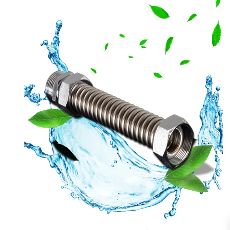 1Pcs Thickened Iron Head Double Male Thread Connector 4/6/1 Inch Central Air Conditioner Bellows Metal Flexible Hose