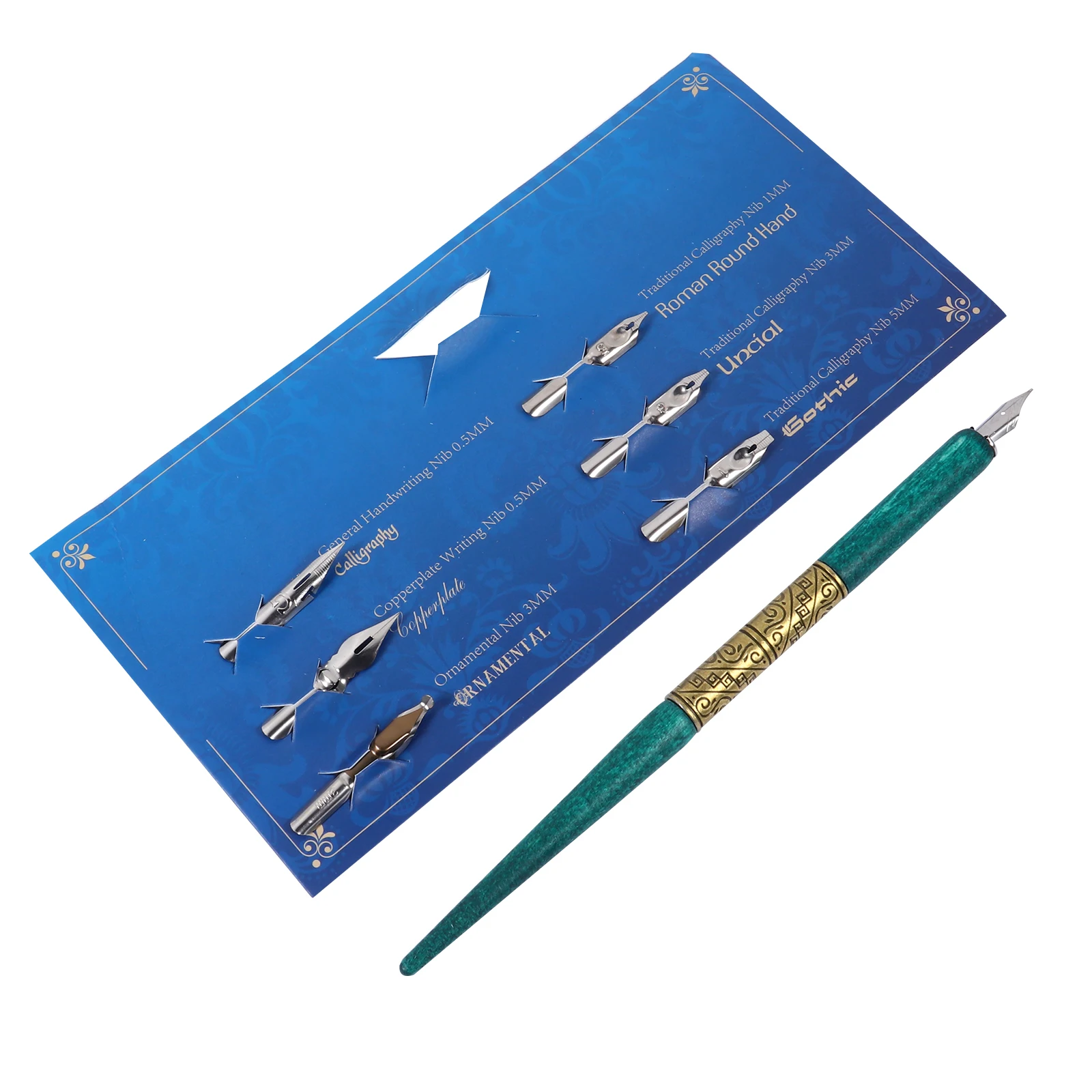 

1Set Dip Pen Set Retro Wood Handle Calligraphy Pens for Art Writing Drawing English Calligraphy Starter Kit Gift Set