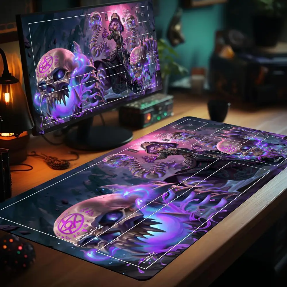 

Magic Trade Card battle gaming mats MTG playmat Devil Witch anime mouse pad rubber anti-slip desk mat gamer pc accessories