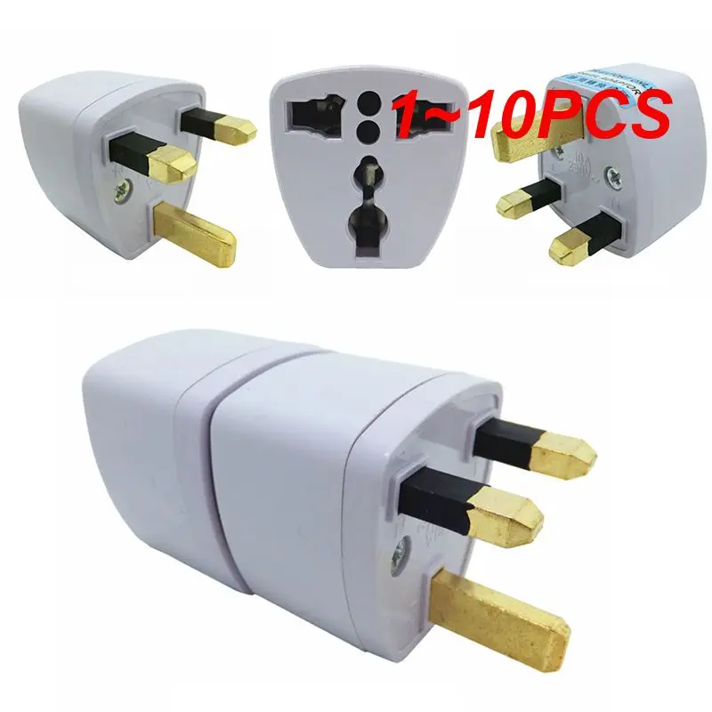 1~10PCS Universal 10A 250V Copper EU Korea Germany France Russia To HK UK Power Adapter Fused Plug Singapore Malaysia Converter