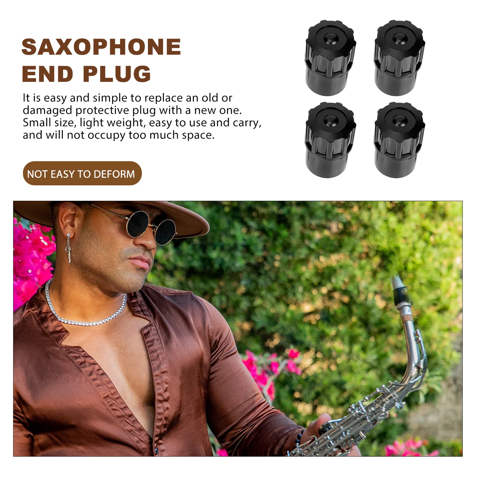 

4 Pcs Saxophone Hat Plastic Plug Alto Replacement Chic Small Professional Accessory Supply