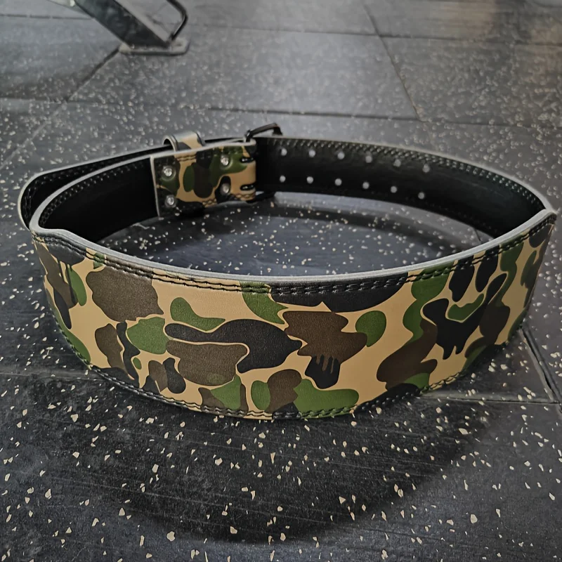 Adjustable Camo Weightlifting Belt Competition Powerlifting Belt with Waist Pad Professional Gym Fitness Belt for Squat Deadlift