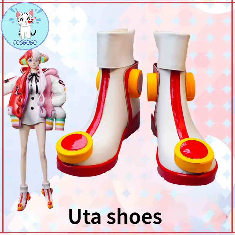 

Anime OnePiece Film RED Uta Cosplay Shoes PU Leather Women Girl Uta Boot for Party Halloween Cosplay