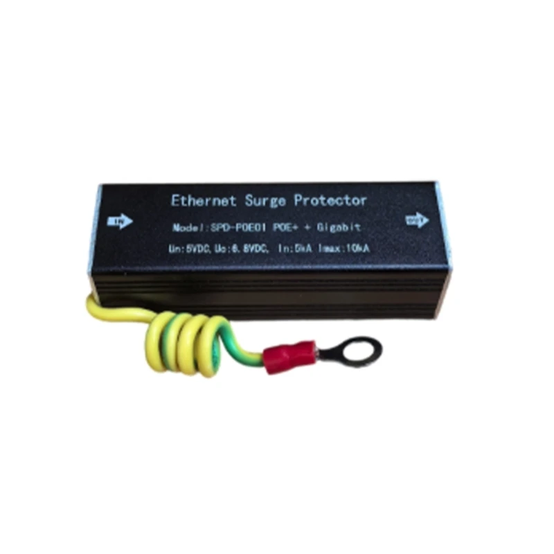 Gigabit RJ45 Line Piece with Black Case and Ground Wire for Cabinet Wiring