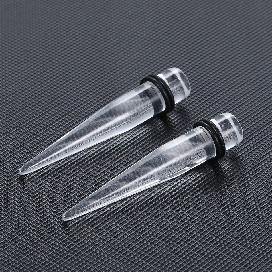 PAIR Clear&Black&White Ear Taper Plug Stretcher Expander Gauge Earring Piercings Acrylic Earlet Tapers Piercing Jewelry 1.6-20MM