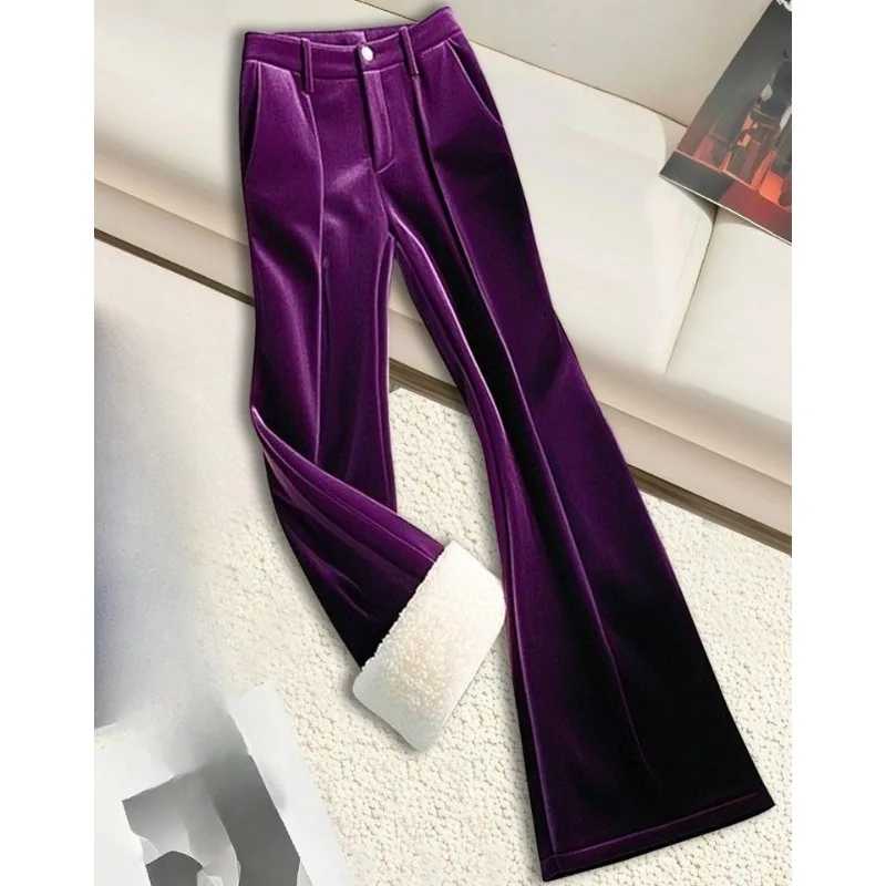 Winter Originele bestseller Veelzijdige high-end paarse set Stijlvol elegant design Sweaterbroek Tweedelige set Mode Dameskleding