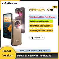 Ulefone Armor X16 4G Rugged Phone Smartphone Android 15 Up to 12GB+128GB 10360mAh Glare Flashlight Night Camera NFC Phone 6.56\