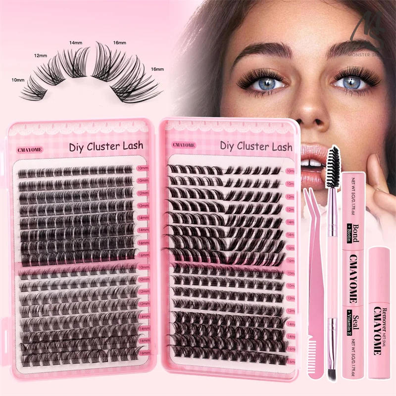 

392 Clusters Large Capacity DIY Eyelash Kit C/D Curl Mix 4 Styles Multi Styling Eyelash Extention Accessoires Wholesale