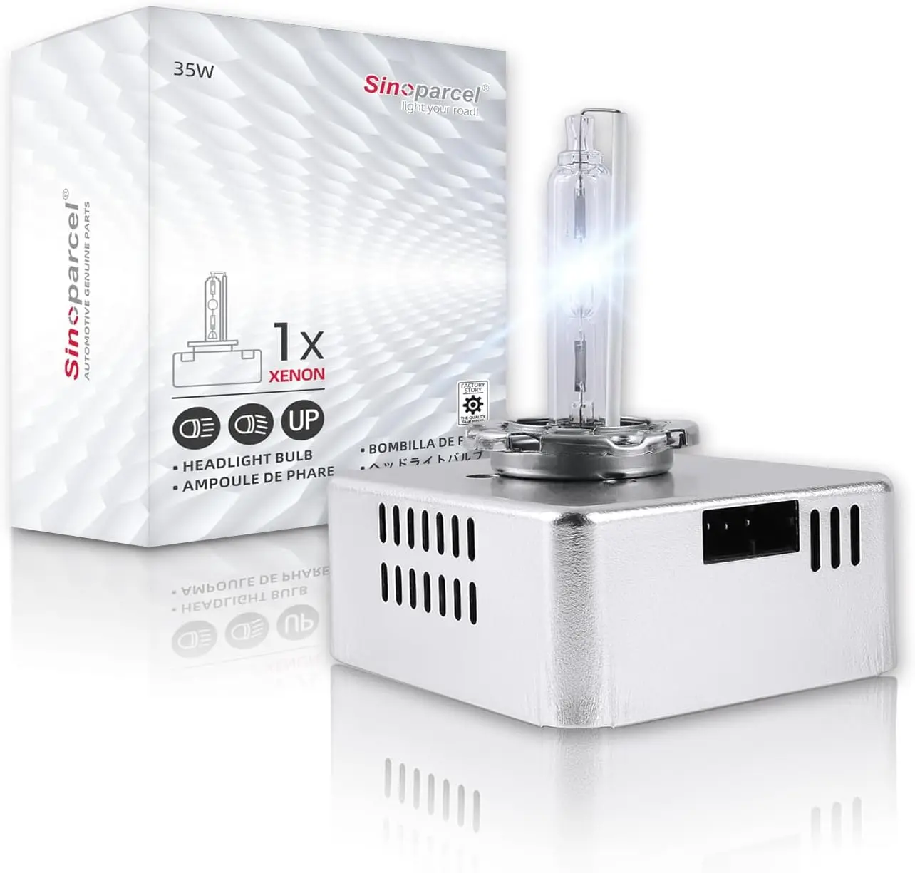 

D5S HID Headlight Bulb with Integrated Ballast - 6000K 35W Xenon Replacement for High Low Beam - Pack of 1