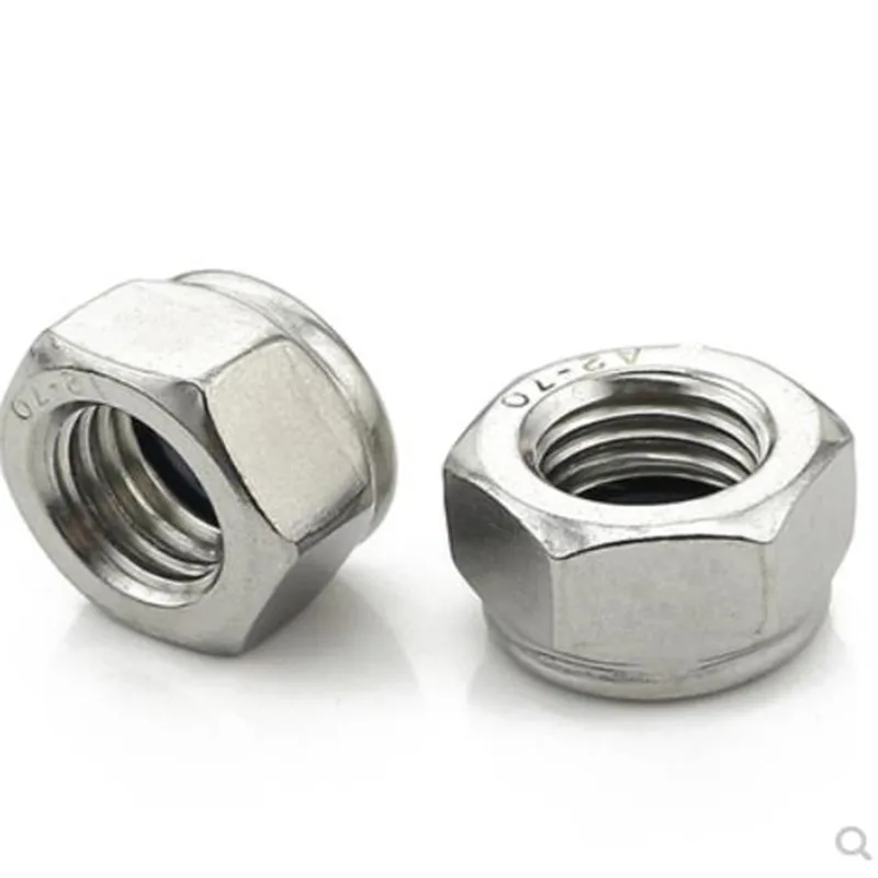 10 stücke unc von 2 #-56 bis 3/8-20 1/4 a2 Edelstahl uk us Grob gewinde Sechs kant Nylon einsatz Konter mutter selbstsicher nde Nylock Konter mutter – Detail 3
