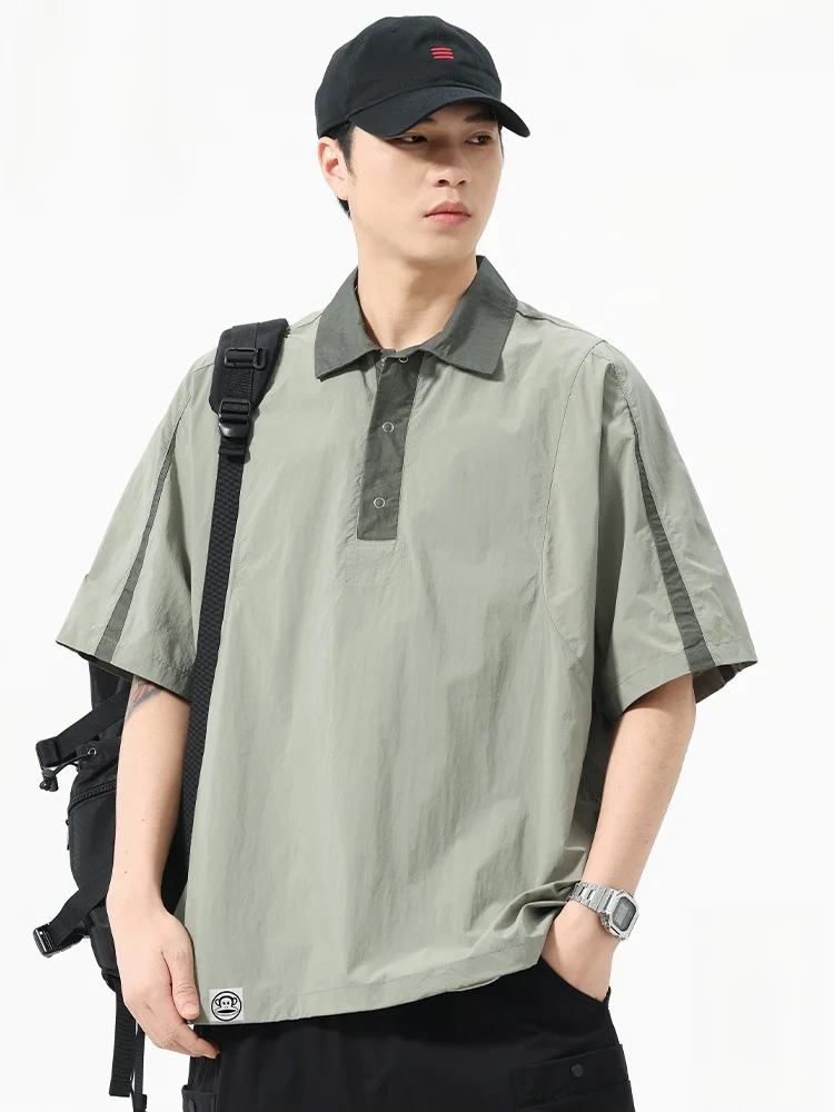 

Мужская футболка PaulFrank, летняя, тонкая, из ледяного шелка, быстросохнущая, свободного кроя, повседневная, легкая, дышащая, комфортная.