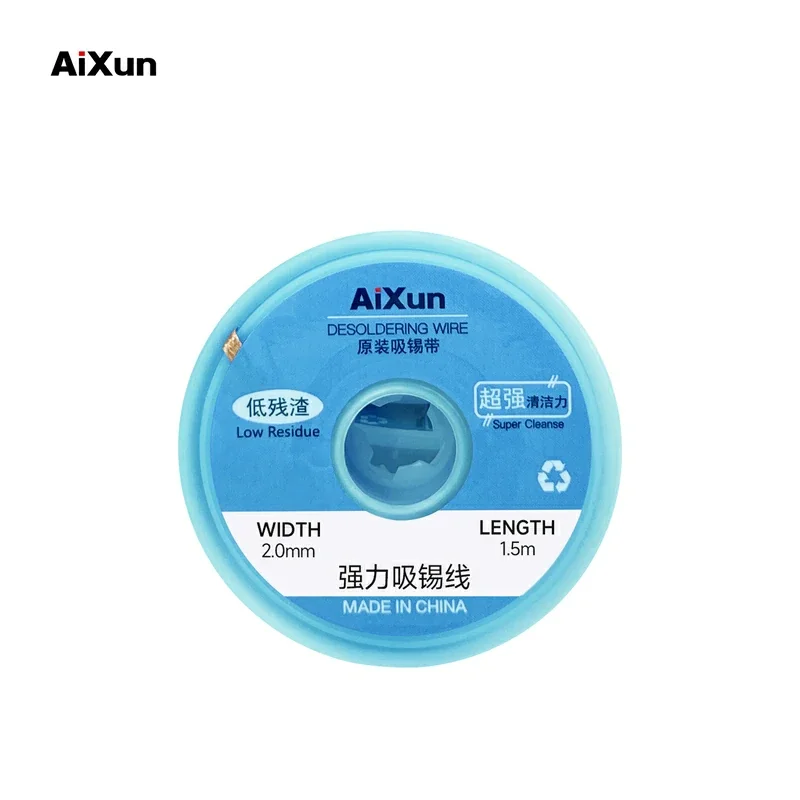 AIXUN Desoldering Braid Solder Remover Wick Wire, Welding Tin Sucker, Cable Lead Cord, Flux Repair Tool, 1.5-2.0mm Wide, 10Pcs L