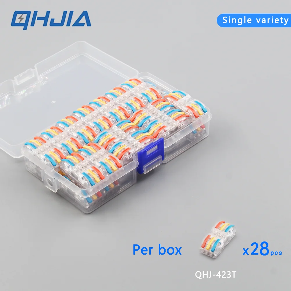 1Box Fast Wiring Push-in Terminal Block - 250V 32A Combo Pack Electric Cable Led Strip Connectors Mini Cage Spring Universal