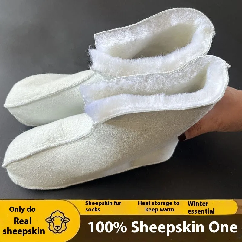Fleece Socks Indoor Home Wool Lining Thermal Winter Keep Warm Booties Cold Storage Work Slippers Anti-Slip Floor Socks Men Women