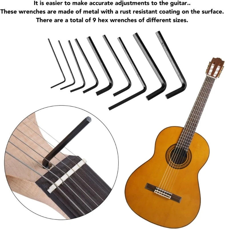 

Heavy Type Hexagonal Wrench Set For String Instrument Repair Features Antislip Grip And Multifunctional Use