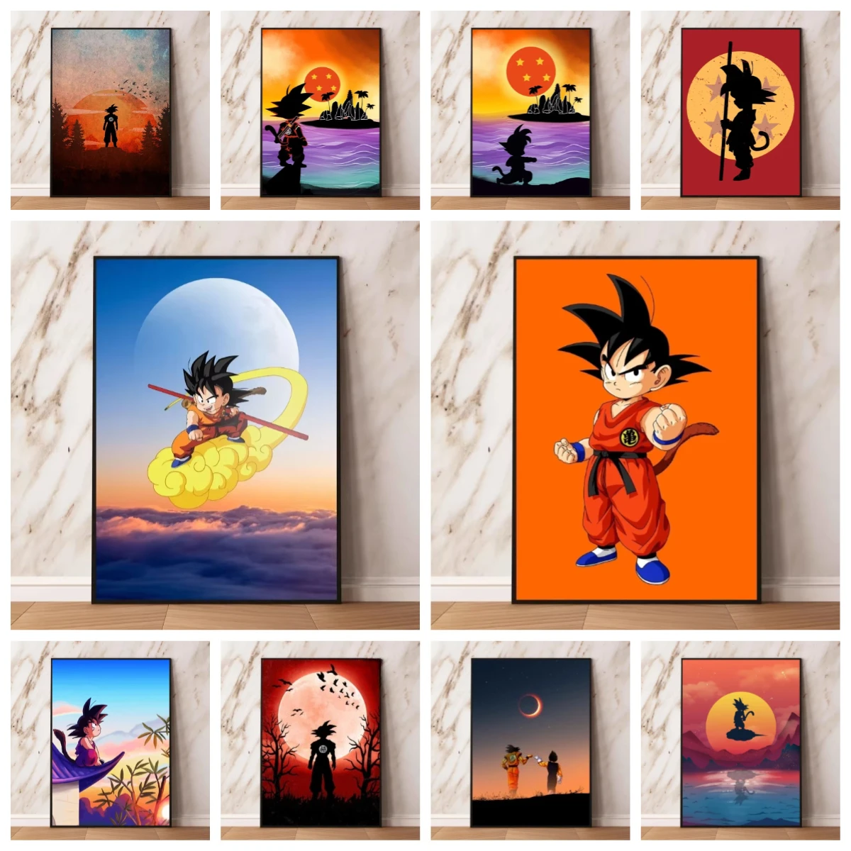 Anime Dragon Ball Goku Ölgemälde nach Zahlen auf Leinwand, Heimdekoration für Wohnzimmer, Schlafzimmer, handgefertigtes Geschenk, rahmenlos