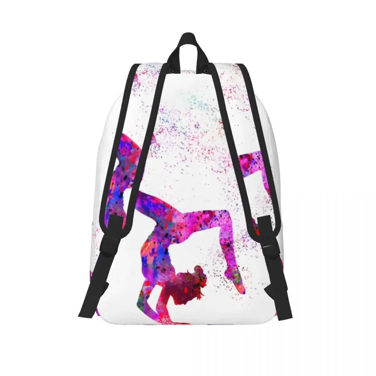 Gymnastics Girl Backpack Teen Gift Watercolor Gymnastics Hiking Backpacks Teen Fashion School Bags Design Soft Rucksack