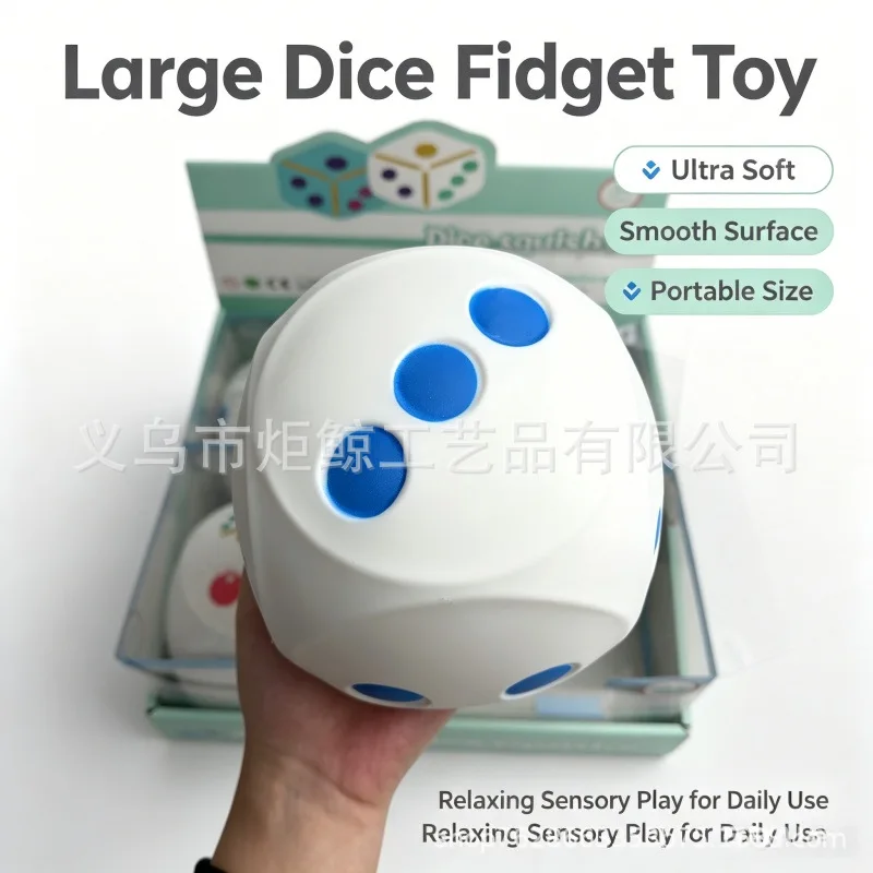 Needoh Dice Fidget Toy Squishy Slow Rising Stress Relief Ball Desk Office Decompression Novelty Fun for Adults Kids Anti Anxiety