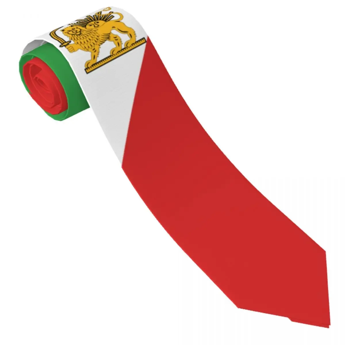 

Iran Flag Tie Emblem Persia Sun Lion Design Neck Ties Vintage Cool Collar Tie Men Wedding Party Necktie Accessories