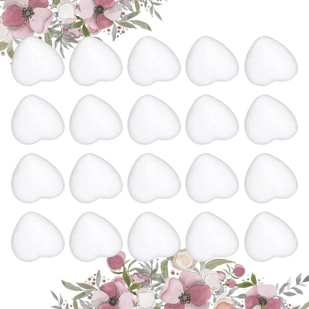 

20Pcs 8.2cm White Heart Shaped DIY Foam Decorations Romantic Ambience Home Bar Club Hotel Adornments Heart Crafts DIY Foam