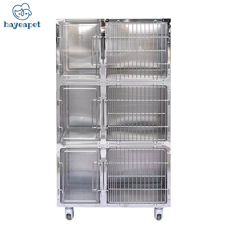 Hot Selling Veterinary Clinic Equipment High quality veterinary animal cages stainless steel cat cage 3 layers pet breeding cage