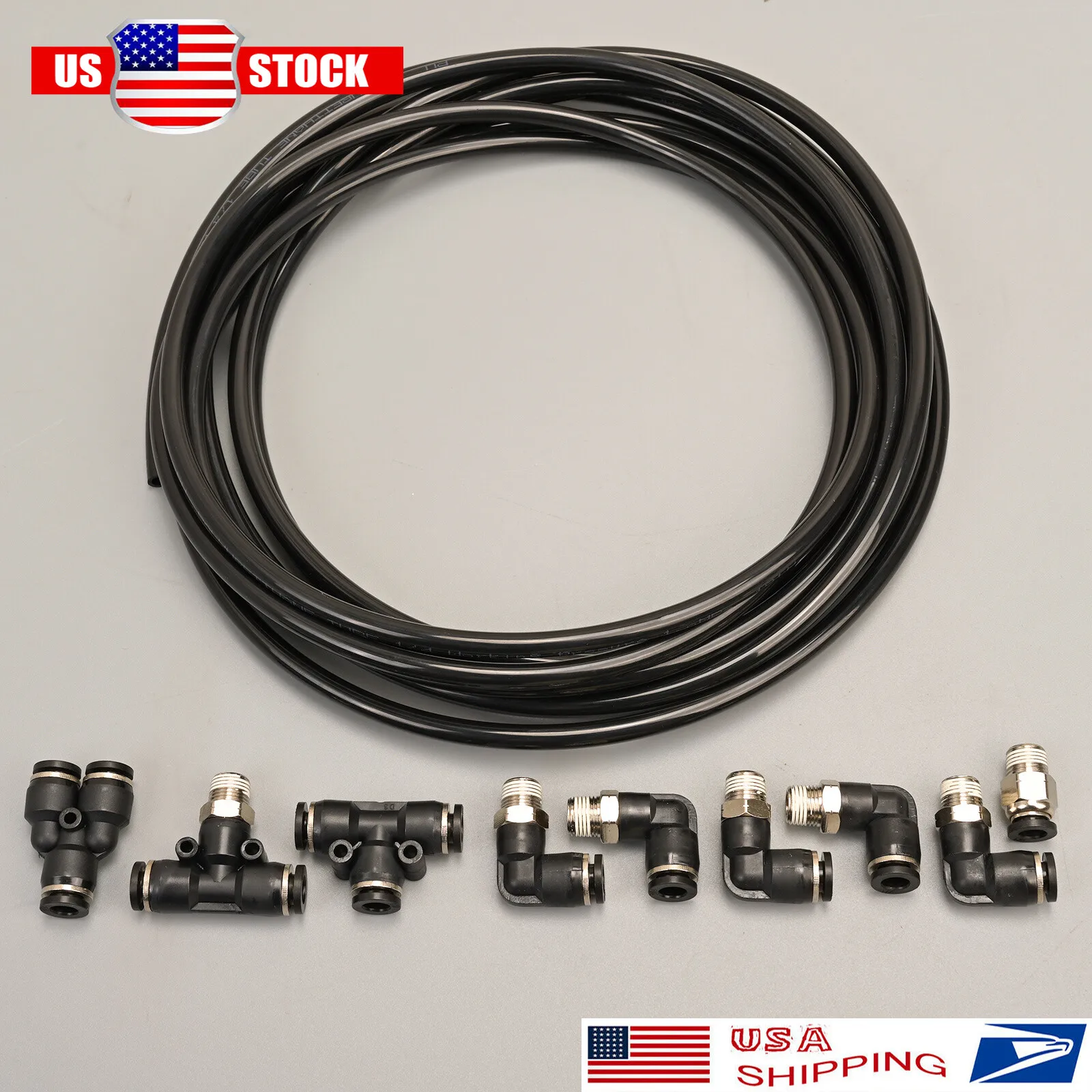 

Черный комплект вакуумных фитингов с нажимным замком для трубок 1/8" NPT, для турбированных автомобилей