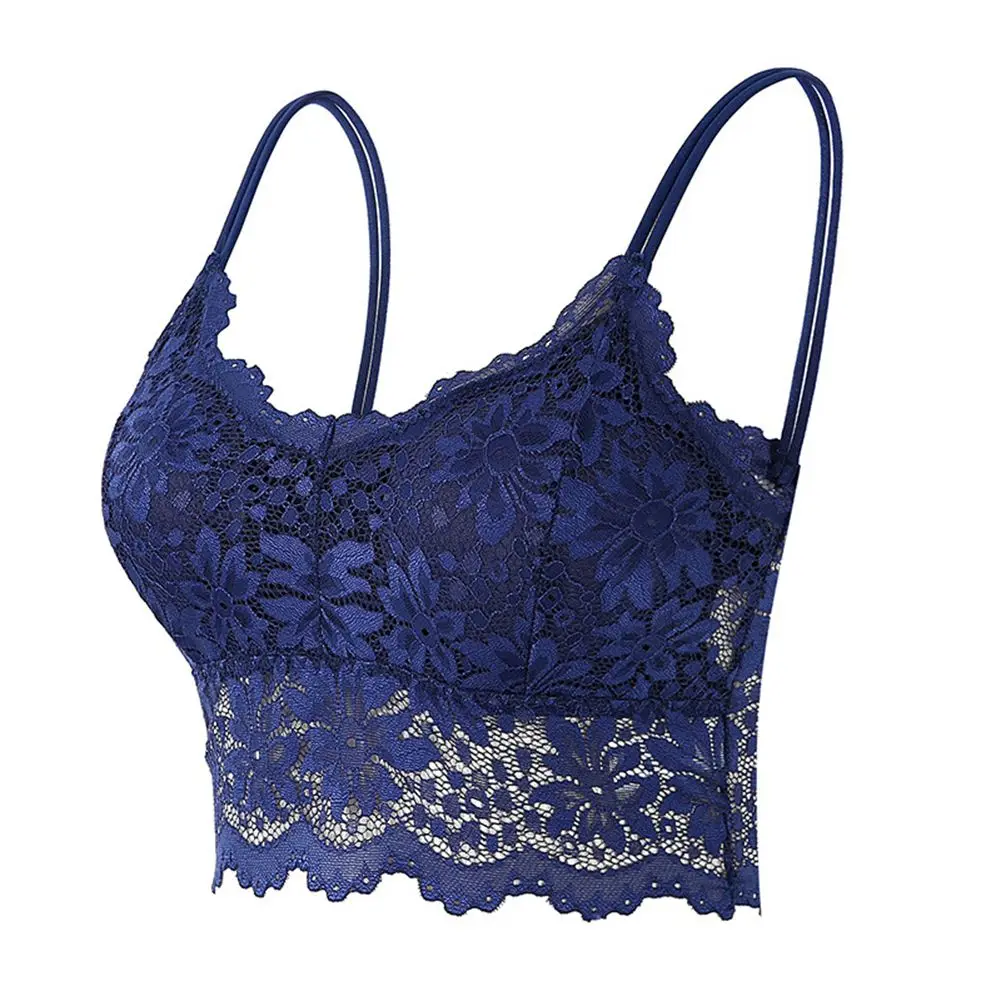 New Women Lace Bras Top Comfortable Bralette Female Hollow Out Wireless Lingerie Seamless Bra Solid Color Sexy Underwear Vest