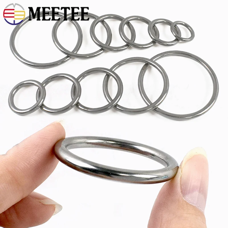 

1-5Pcs 15-100mm Stainless Steel O Ring Bag Strap Connect Clasp Seamless Rings Buckle Pet Collar Clasps DIY Hardware Accessories
