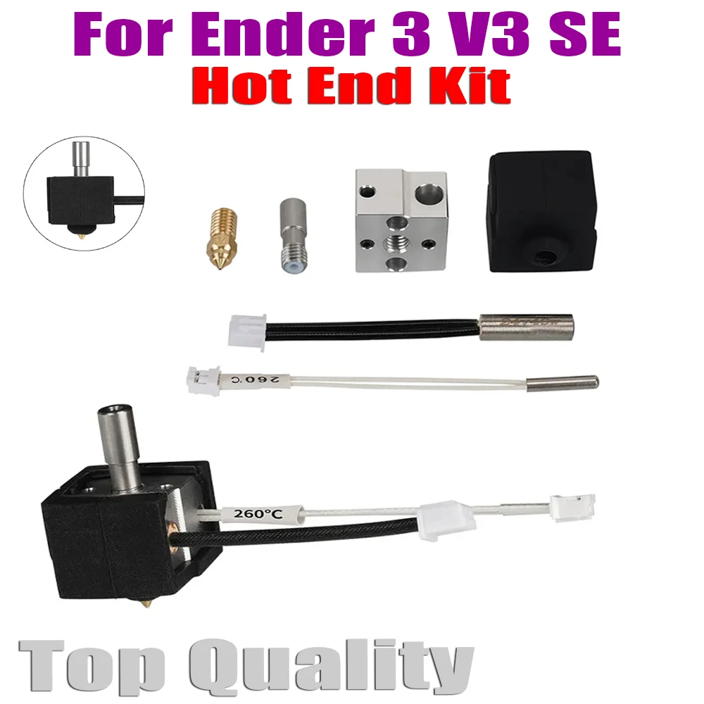 For Ender 3 V3 SE Hotend Kit Upgrade Heating Block High Temperature Stainless Steel Throat Tube Hotend Heat Block for Ender 3 V3 