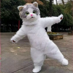 High Quality Cute Cat Cartoon Doll Costume Husky Dog Man Walking Performance Adult Cosplay Clothing Cat Animal Mascot Costume