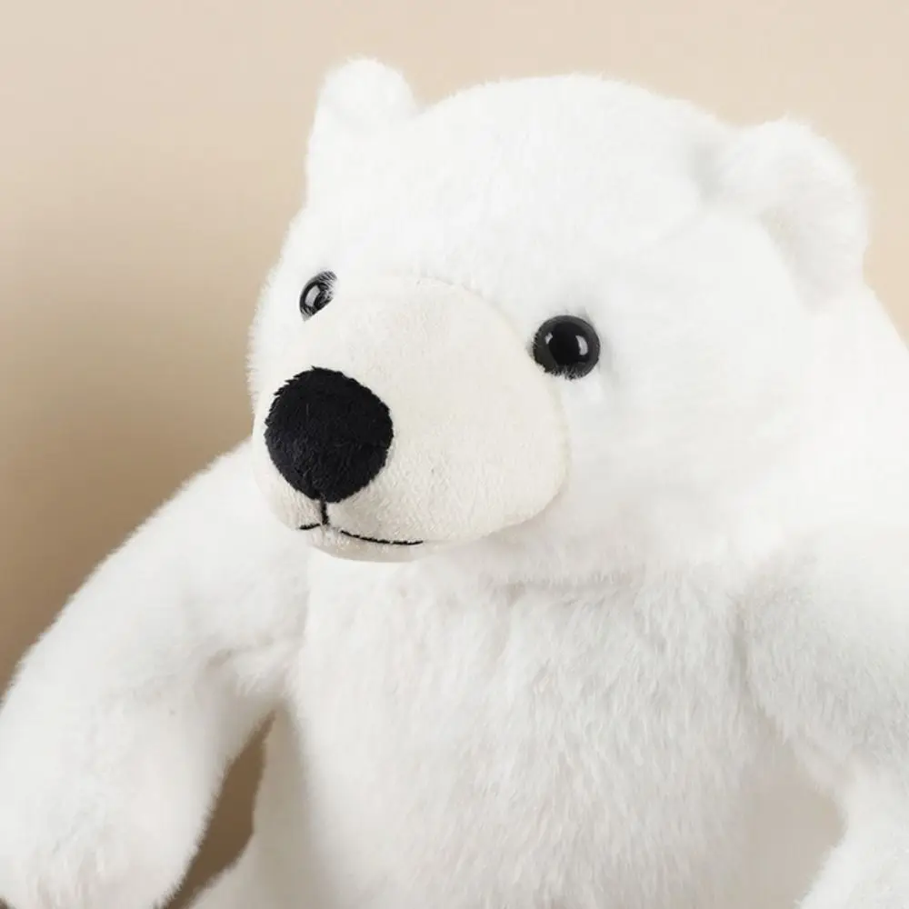 

Big Feet Sitting Polar Bear Plush Toy Round Belly Fluffy Stuffed Polar Bear Doll Collection Scarf Animal Plush Doll