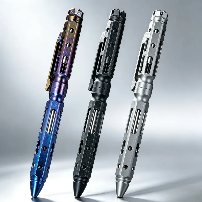 TitaniumTactical Pen, Metal Signature Pen with Tungsten Steel Tip, Emergency Survival EDC Gear for Camping Hiking Outdoor Travel