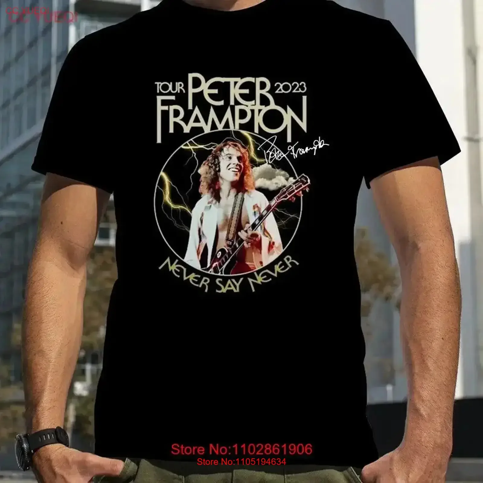 Vtg Peter Frampton Live Heavy Cotton Black Full Size T Shirt vintage Washed graphic homme streetwear Top For Everyday Wear