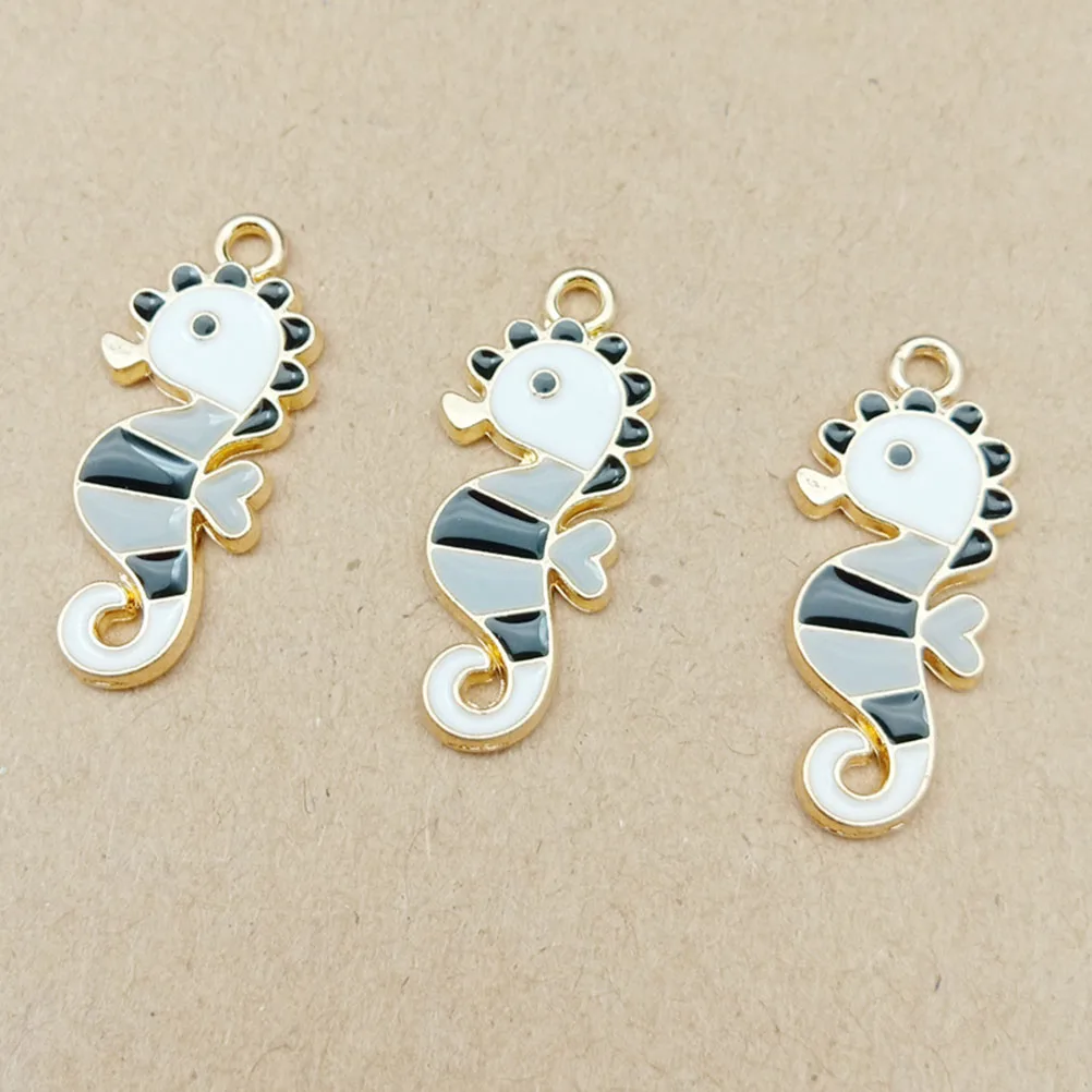 

30pcs Sea Horse Pendant Alloy Diy Jewelry Pendant Creative Cartoon Pendants For Earrings Necklace Bracelet Making Bulk Pack