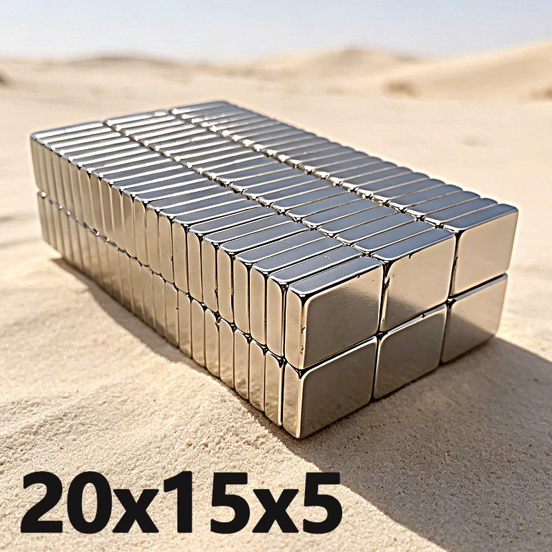 2-50pcs 20x15x5mm Magnet N35 NdfeB Permanent Magnetic Imanes Square Neodymium Magnet 20*15*5 Magnet Accessory for Fridge Office