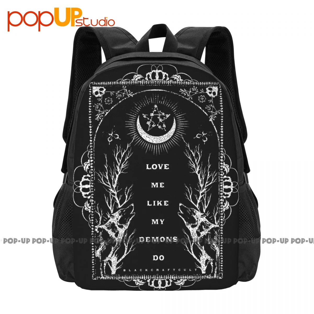 Blackcraft Cult Love Me Like My Demons Do Wolves Gothic Moon Backpack Large Capacity Shoe Bag Large Capacity