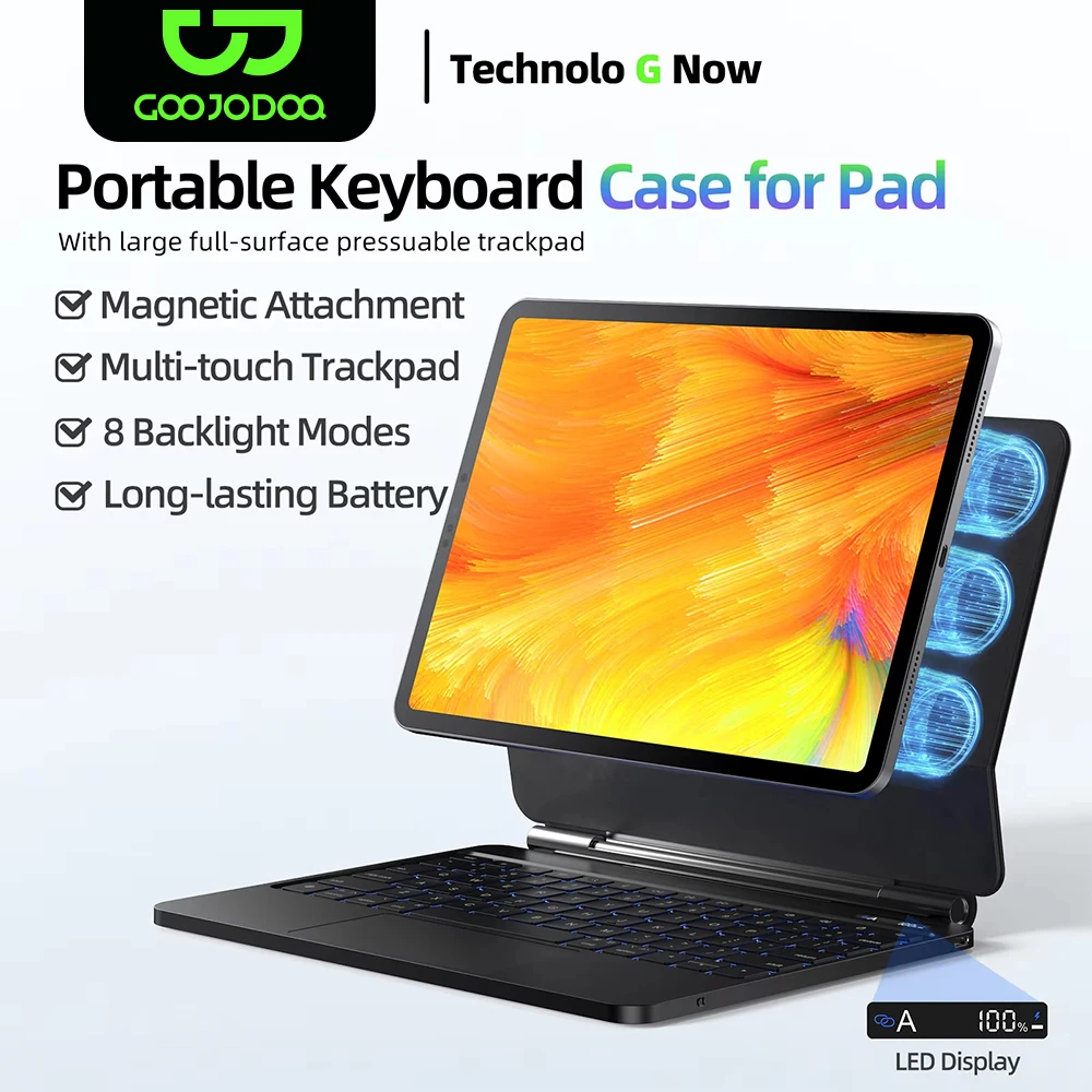 Magic Keyboard for iPad Air 2025 Case for iPad Air 6 2024 Pro 13 Pro 11 2024 for iPad Pro 12.9 Air 4 5 10.9 with LCD Display