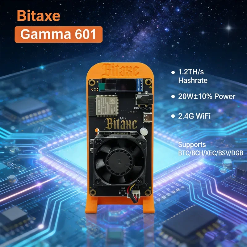 

2026 Gamma 601 Bitaxe – Silent SHA-256 BTC, BSV, BCH Miner, High Efficiency, Low Noise (20dB), Trusted Bitcoin Mining Machine